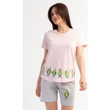 Vienetta Pamuklu Kadın Kısa Kol Şortlu Pijama Takım, 601156