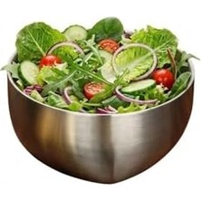 Mabeyn Çelik Çift Cidarlı Karıştırma, Salata Kasesi, 18/10-304 Kalite Paslanmaz Çelik, Doğal Metal Görünüm, 16 cm Çap, 390 ml