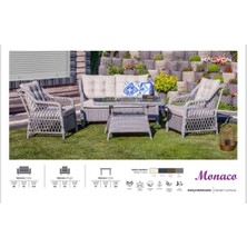 Kalyon Home Garden Monaco Rattan Bahçe Balkon Mobilyası 2+1+1 ve Masa