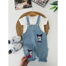 Miniğimin Cicileri Krm Baskılı Unisex Bebek Salopet Takım - Beyaz