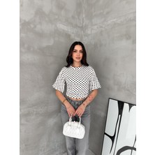 Noa Noa Kısa Kollu Puantiyeli Bluz