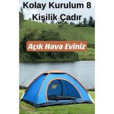 Özbience 8 Kişilik Renkli Kolay Kurulum Kamp Çadırı, Dayanıklı ve Hafif Outdoor