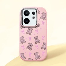 Ucuc Vivo X200 Fe Uyumlu Darbe Emici Kamera Korumalı Pembe Silikon Özel Baskı Desenli Kılıf