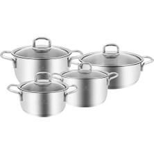 Enyaza Home Karaca Sakura Powersteel 316+ Çelik Indüksiyon Tabanlı 8 Parça Tencere Seti
