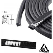 Aşkar Profil Oto Araç Kapı Koruma Fitili 5metre Parlak Siyah Renk Çarpma Çizilme Önleyici Fitil