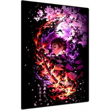 Charmbi Demon Slayer Tanjiro Dekoratif Metal Poster Tablo – Canlı Renk Parlak Yüzey Modern Oda Duvar Dekoru