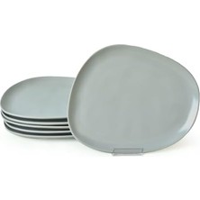 Enyaza Home Keramika Mat Gri Tetra Servis Tabağı 30 cm 6 Adet 995