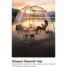 Özbience Geniş 3-4 Kişilik Panoramik Şeffaf Kamp Çadırı 350X350X205CM