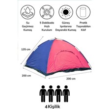 Özbience 4 Kişilik Kolay Kurulum Kamp Çadırı 200X200X135 Cm, Pratik ve Dayanıklı