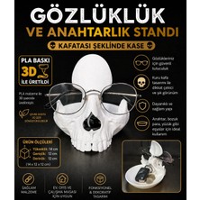 Figür Bende Kafatası Şeklinde Gözlüklük ve Anahtarlık Standı – Pla 3D Baskı Dekoratif Organizer 14X12X12 cm