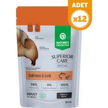 Nature's Protection Superior Care Kızıl Tüylü Köpekler Için Somonlu & Krilli Sos Içinde Yaş Köpek Maması 85G (12 Adet)