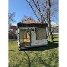 Özbience Çok Amaçlı 3x3 M Gazebo, Katlanır, 2 Kapı, Sineklikli, Krem Renk