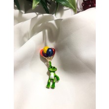 Deniz Accessories Uçan Balonlu Kurbağa Broş