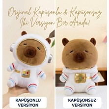 NB Market Astronot Kapibara Peluş Oyuncak 35 Santim Sevimli Yumuşacık Kapüşonlu Capybara