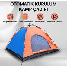 Özbience 4 Kişilik Otomatik Kamp Çadırı, Su Geçirmez, Kolay Kurulum (200X200X140)