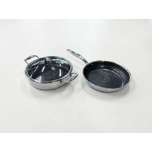 Mehtap Profesyonel Hibrit Paslanmaz Çelik Karnıyarık ve Tava 3x Seramik Kaplama 24 cm