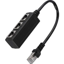 Coverzone RJ45 Ethernet Splitter Adaptör 1 Erkek 3 Dişi Lan Çoklayıcı Internet Paylaştırıcı Network Bağlantı Çevirici ZR1225
