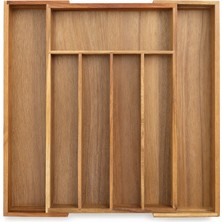 Mis Kitchen Akasya Ahşap Çekmece Içi Kaşıklık 7 Bölmeli Kaşık Çatal Bıçak Organizeri 40,2 x 35,5 cm Düzenleyici