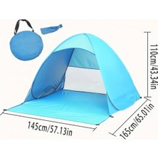 Özbience Hızlı Kurulur Su Geçirmez 2 Kişilik Mavi Kamp Çadırı, Kapalı Avlulu