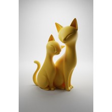 My Craft 3D MYCRAFT3D Dekoratif Kedi Biblo Minimal Kedi Heykelcik Modern Ev Ofis Masaüstü Aksesuar 19 cm