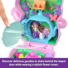 Enyaza Home Polly POCKET™ Tavşancığın Çay Partisi Mini Oyun Seti Polly Tavşancığın Çay Partisi Mini Oyun Seti, 1 Mikro Bebek ve Evcil Tavşanlar, Stil Aksesuarlarının Yer Aldığı Seyahat Oyuncağı JCR40