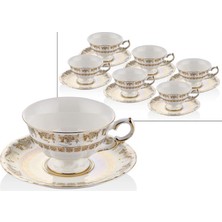 Lamedore Lorrain White Gold 6'lı Tea Cups Set Çay Fincanı