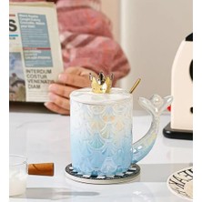 Enyaza Home Deniz Kızı Taç Desenli Seramik Kupa