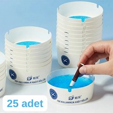 Mucit Home 25 Adet Tek Kullanımlık Kül Tablası Kokusuz Taşınabilir Pratik Jel Küllük Seti Ofis Kafe Ev