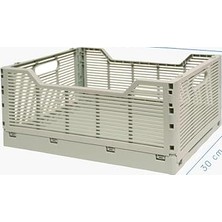 Enyaza Home Katlanabilir Çok Amaçlı Taşıma, Masa Kasaları Saklama Kutusu, Plastik Istiflenebilir, Yatak Odası Ofis Banyo Tuvalet Malzemeleri Kozmetik Için Pastel Kasalar 2 Adet (Açık Yeşil, Large)