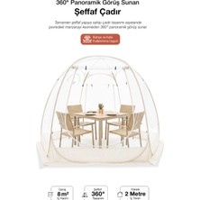 Özbience 6 Kişilik Şeffaf 4 Mevsim Kamp Çadırı, Su Geçirmez, Panoramik Tasarım