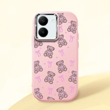 Ucuc Vivo Y77T/Y78M Uyumlu Darbe Emici Kamera Korumalı Pembe Silikon Özel Baskı Desenli Kılıf
