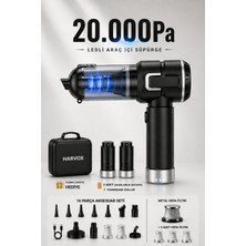 Harvox 20000PA LED Işıklı Çift Bataryalı Güçlü Vakum Araç Süpürgesi Powerbankli Çantalı Üflemeli Süpürge