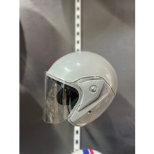 Motopya Gri Yarım Model Kask - Açık Kask,motosiklet Kaskı