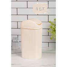 PremiumPort Şık ve Kullanışlı 4 Lt Banyo Çöp Kutusu, Beyaz Tasarım