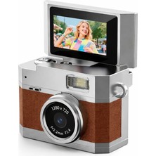 Beemen Mini Retro Dijital Kamera 180° Döner Ekran 720P Video Fotoğraf Type-C Şarj Kolye ve Anhtarlık