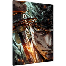 Charmbi Zoro One Piece Metal Poster Tablo – Parlak Yüzey Canlı Baskı Modern Duvar Dekoru Gamer Anime