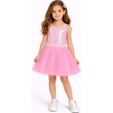 Nk Kids Kız Çocuk Pullu Detaylı  Tütü Etekli  2'li Takım Pembe