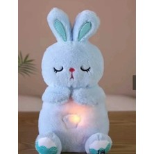 NB Market Mavi Tavşan Nefes Alan Peluş Oyuncak Müzikli Uyku Arkadaşı Peluş Oyuncak 35CM