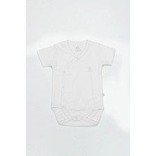 Senka Mey Ithalat® Organik Natural Basic Style Kruvaze Yarım Kol Body BS17101 Beyaz