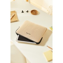 Ocean Home Textile Su Itici Leke Tutmaz Jüt Keten Tablet Taşıma Çantası / Kılıfı 27 x 21 x 2 cm