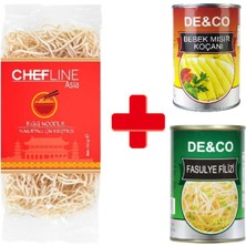 Chefline Asia Egg Noodle + De&co Bebek Mısır + De&co Soya Filizi