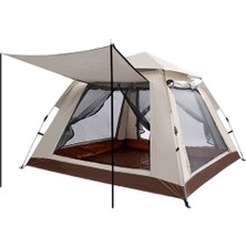 Özbience 4 Mevsim Angeleye Kamp Çadırı, Otomatik, Su Geçirmez, 4 Kişilik, Bej