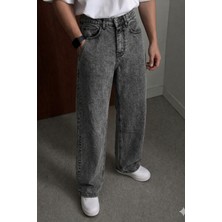 Tarz Cool Erkek Bol Paça Jean Pantolon Rahat Kesim Denim