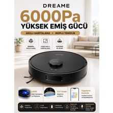 Dreame 6.000 Pa Emiş Gücüne Sahip Lazer Navigasyonlu Akıllı Robot Süpürge ve Paspas,  Islak Kuru Temizlik, Uygulama Kontrollü
