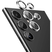 Enyaza Home Galaxy S24 ile Uyumlu Kamera Lens Koruma Kolay Takabilen Görüş Açısını Bozmayan Yüksek Çözünürlüklü Premium Advice Safir Kamera Lens Koruma (Gümüş, Galaxy S25 Ultra)