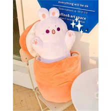 NB Market Havuç Içinde Tavşan Peluş Oyuncak Çantalı Tavşan Peluş 30CM Uyku Arkadaşı