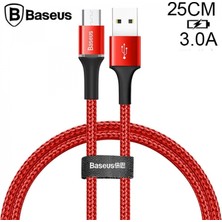 Pileli Store Baseus Halo Mikro USB 3A Hızlı Şarj 0.25CM Kısa Power Bank Için Şarj Kablosu