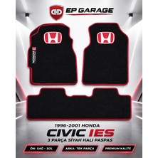 EP Garaj Otomotiv Honda Civic Ies 1996-2001 Model Siyah Halı Paspas 3 Parça Kalın Tip