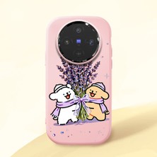 Ucuc Vivo X300 Uyumlu Darbe Emici Kamera Korumalı Pembe Silikon Özel Baskı Desenli Kılıf