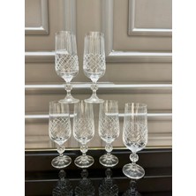 Nazan Home Bohemia Kristal Ayaklı Kesme El Işi Kahve Yanı Su Bardağı